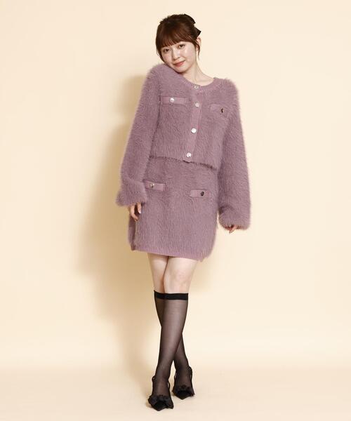 セール】【セットアップ可能】シャギーニットミニスカート（スカート