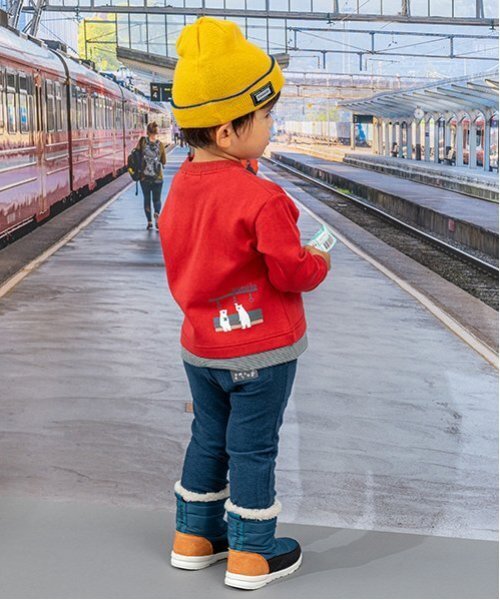 kladskap（クレードスコープ）の「重機裾裏プリントロング丈ストレートパンツ（チノパンツ・キッズ・マスタード/ネイビー・90cm/100cm/110cm/120cm/80ｃｍ）」の4枚目の写真