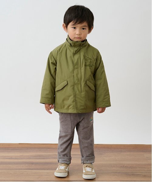 kladskap（クレードスコープ）の「重機裾裏プリントロング丈ストレートパンツ（チノパンツ・キッズ・マスタード/ネイビー・90cm/100cm/110cm/120cm/80ｃｍ）」の7枚目の写真