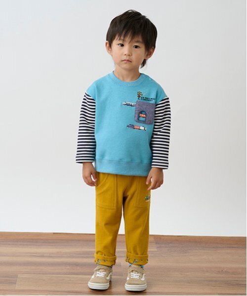 kladskap（クレードスコープ）の「重機裾裏プリントロング丈ストレートパンツ（チノパンツ・キッズ・マスタード/ネイビー・90cm/100cm/110cm/120cm/80ｃｍ）」の13枚目の写真