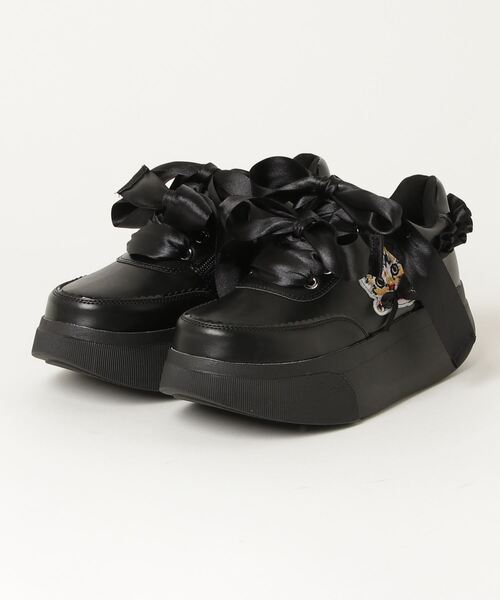 ヨースケYOSUKEウィメンズ厚底ロマンチックダブルリボンインジップローカットスニーカー4450061（スニーカー）｜YOSUKE（ヨースケ）