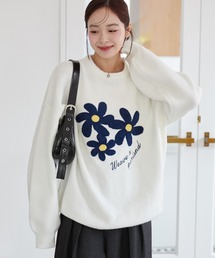 WEGO/フラッフィーグラフィックBIGニットプルオーバー
