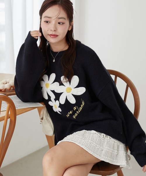 WEGO(ウィゴー)の「WEGO/フラッフィーグラフィックBIGニットプルオーバー(ニット/セーター・レディース・ワイン/ブラック/オフホワイト/杢グレー/ホワイト/その他1/その他2/その他3/その他5/その他8/その他6/その他4/その他13/その他12/その他11/その他10/その他9/その他7・FREE)」の8枚目の写真