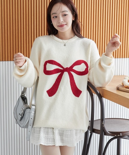 WEGO(ウィゴー)の「WEGO/フラッフィーグラフィックBIGニットプルオーバー(ニット/セーター・レディース・ワイン/ブラック/オフホワイト/杢グレー/ホワイト/その他1/その他2/その他3/その他5/その他8/その他6/その他4/その他13/その他12/その他11/その他10/その他9/その他7・FREE)」の9枚目の写真