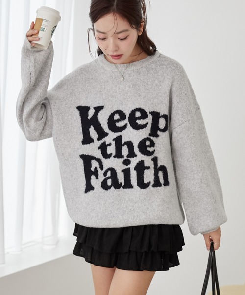 WEGO(ウィゴー)の「WEGO/フラッフィーグラフィックBIGニットプルオーバー(ニット/セーター・レディース・ワイン/ブラック/オフホワイト/杢グレー/ホワイト/その他1/その他2/その他3/その他5/その他8/その他6/その他4/その他13/その他12/その他11/その他10/その他9/その他7・FREE)」の4枚目の写真