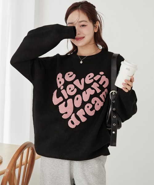 WEGO(ウィゴー)の「WEGO/フラッフィーグラフィックBIGニットプルオーバー(ニット/セーター・レディース・ワイン/ブラック/オフホワイト/杢グレー/ホワイト/その他1/その他2/その他3/その他5/その他8/その他6/その他4/その他13/その他12/その他11/その他10/その他9/その他7・FREE)」の11枚目の写真