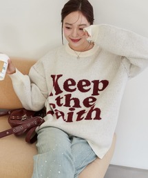 WEGO | WEGO/【24年秋冬新作】フラッフィーグラフィックBIGニットプルオーバー(ニット/セーター)