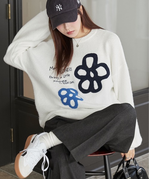 WEGO(ウィゴー)の「WEGO/フラッフィーグラフィックBIGニットプルオーバー(ニット/セーター・レディース・ワイン/ブラック/オフホワイト/杢グレー/ホワイト/その他1/その他2/その他3/その他5/その他8/その他6/その他4/その他13/その他12/その他11/その他10/その他9/その他7・FREE)」の17枚目の写真