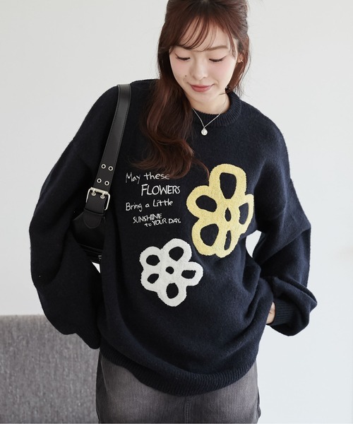 WEGO(ウィゴー)の「WEGO/フラッフィーグラフィックBIGニットプルオーバー(ニット/セーター・レディース・ワイン/ブラック/オフホワイト/杢グレー/ホワイト/その他1/その他2/その他3/その他5/その他8/その他6/その他4/その他13/その他12/その他11/その他10/その他9/その他7・FREE)」の18枚目の写真