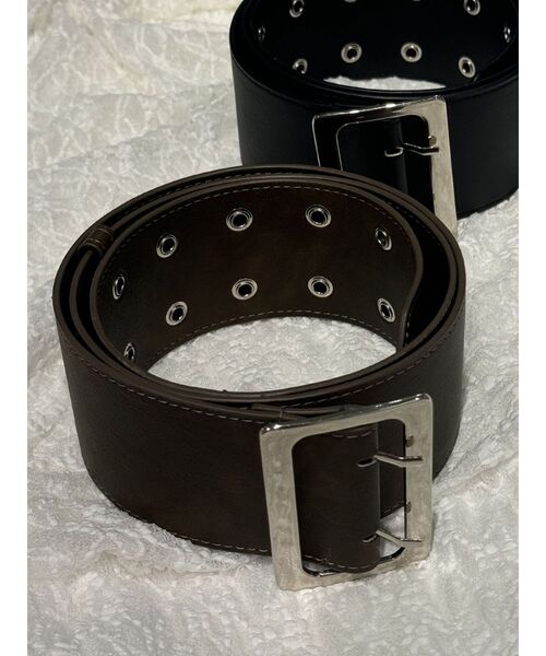 jouetie(ジュエティ)の「ワイドハトメベルト(ベルト・レディース・ブラック/ブラウン・FREE)」の1枚目の写真
