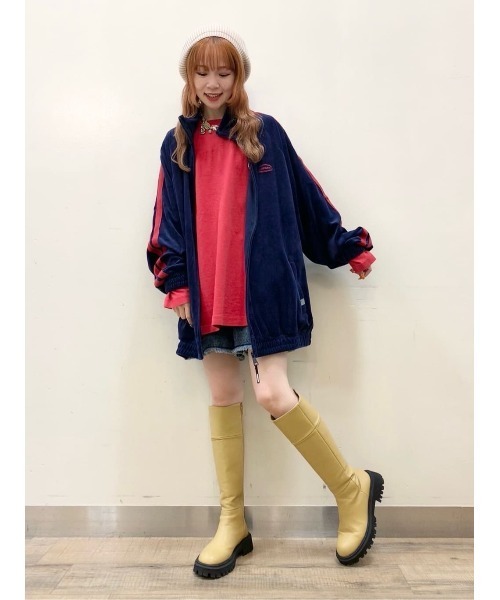 Right-on（ライトオン）の「【VISION STREET WEAR】ベロアトラックジャケット（ジャージ・メンズ・ネイビー/キナリ/ダークグレー/ブラック・XL/L/M）」の22枚目の写真