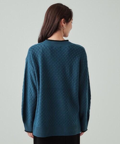 DRESKIP（ドレスキップ）の「◆【洗える】インでもアウトでも 配色ダイヤ柄クルーネックニット（ニット/セーター・レディース・ボルドー/ベージュ/ブラック/ブルーグリーン・04/03/02）」の10枚目の写真