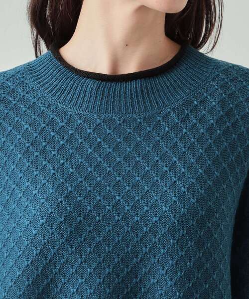 DRESKIP（ドレスキップ）の「◆【洗える】インでもアウトでも 配色ダイヤ柄クルーネックニット（ニット/セーター・レディース・ボルドー/ベージュ/ブラック/ブルーグリーン・04/03/02）」の11枚目の写真