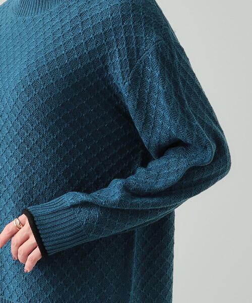 DRESKIP（ドレスキップ）の「◆【洗える】インでもアウトでも 配色ダイヤ柄クルーネックニット（ニット/セーター・レディース・ボルドー/ベージュ/ブラック/ブルーグリーン・04/03/02）」の12枚目の写真