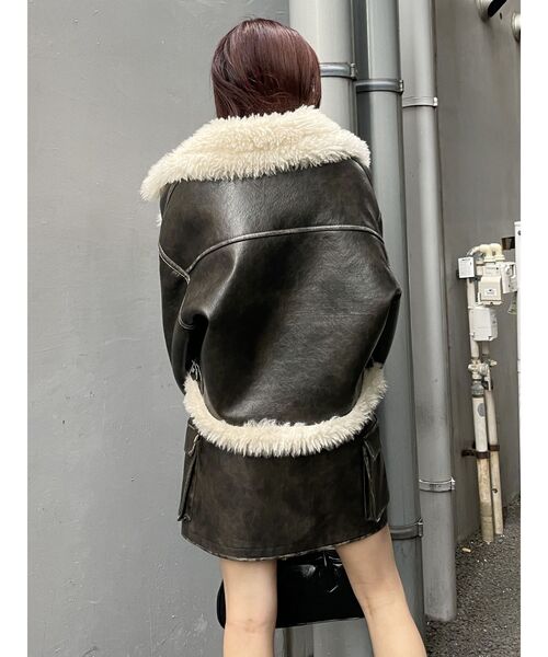 セール】ヴィンテージライクフェイクレザーミニスカート（スカート