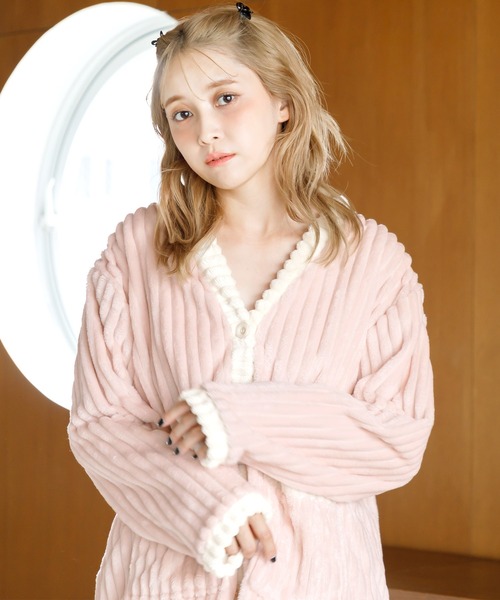 Dita（ディータ）の「ソフトマイクロカーデセットアップ（ルームウェア/パジャマ・レディース・アイボリー/グレー/ピンク・FREE）」の11枚目の写真