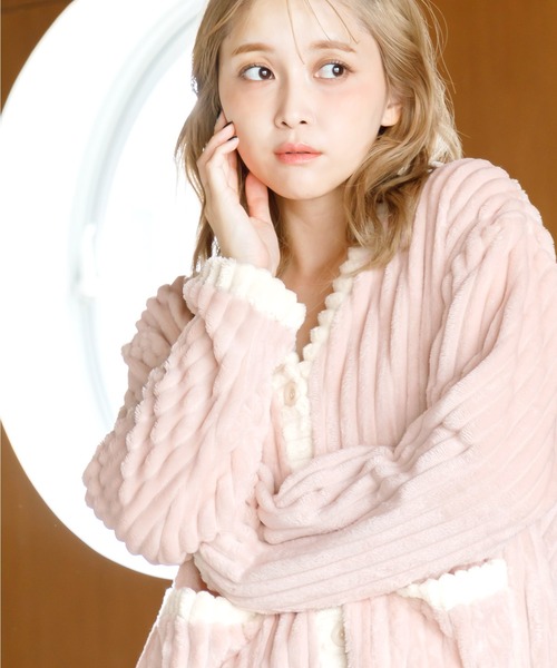 Dita（ディータ）の「ソフトマイクロカーデセットアップ（ルームウェア/パジャマ・レディース・アイボリー/グレー/ピンク・FREE）」の13枚目の写真