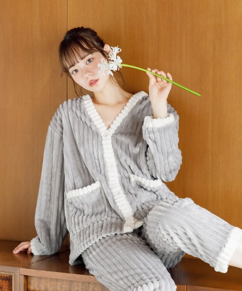 Dita（ディータ）の「ソフトマイクロカーデセットアップ（ルームウェア/パジャマ・レディース・アイボリー/グレー/ピンク・FREE）」の16枚目の写真