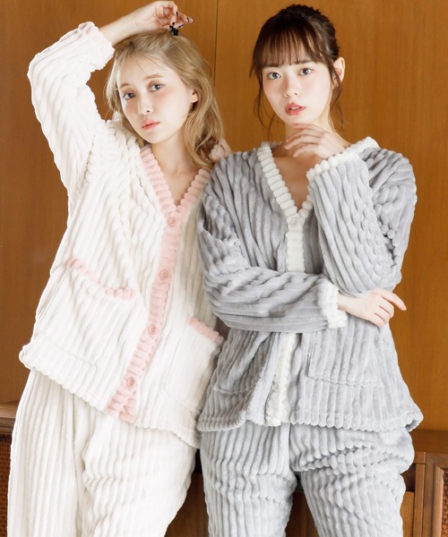 Dita（ディータ）の「ソフトマイクロカーデセットアップ（ルームウェア/パジャマ・レディース・アイボリー/グレー/ピンク・FREE）」の17枚目の写真