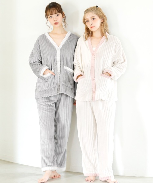 Dita（ディータ）の「ソフトマイクロカーデセットアップ（ルームウェア/パジャマ・レディース・アイボリー/グレー/ピンク・FREE）」の19枚目の写真