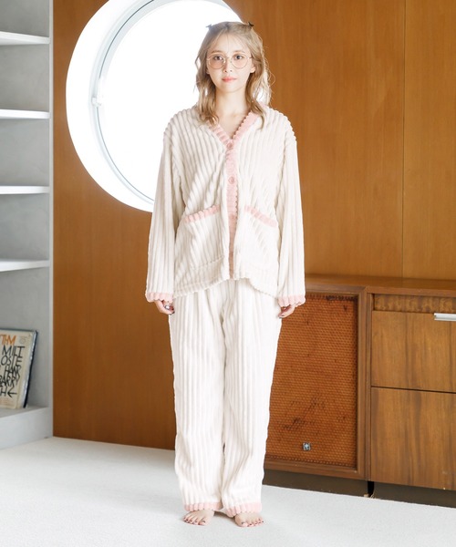 Dita（ディータ）の「ソフトマイクロカーデセットアップ（ルームウェア/パジャマ・レディース・アイボリー/グレー/ピンク・FREE）」の21枚目の写真