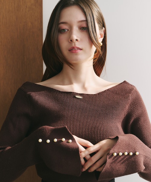 fupel(フぺル)の「plated back open rib knit / プレート付きバックオープンリブニット(ニット/セーター・レディース・ナチュラル/ダークブラウン・FREE)」の22枚目の写真