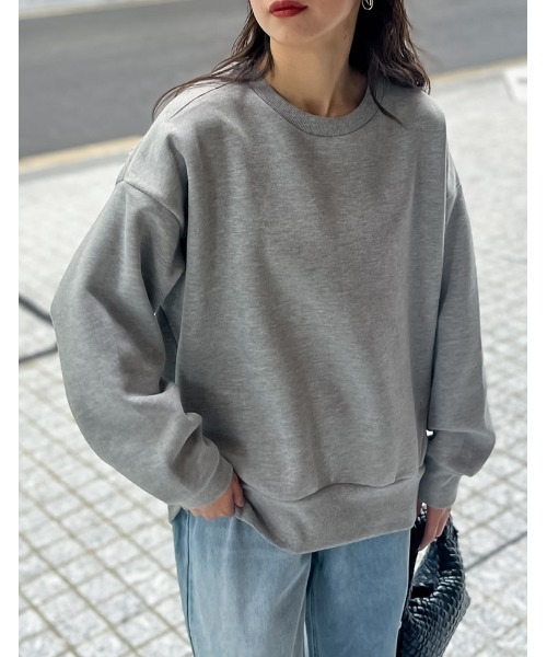 Re:EDIT（リエディ）の「無地or配色ステッチ裏起毛スウェットプルオーバー（スウェット・レディース・ブラック系その他/グレー/ブラック/アイボリー/グレー系その他/ホワイト系その他・LARGE/MEDIUM）」の5枚目の写真