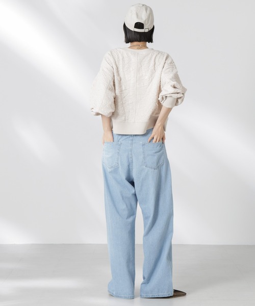 NANO universe(ナノユニバース)の「【追加生産】フクレジャガードカットトップス(セットアップ可)(Tシャツ/カットソー・レディース・ブラック/アイボリー/グリーン・FREE)」の15枚目の写真