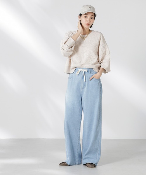 NANO universe(ナノユニバース)の「【追加生産】フクレジャガードカットトップス(セットアップ可)(Tシャツ/カットソー・レディース・ブラック/アイボリー/グリーン・FREE)」の16枚目の写真