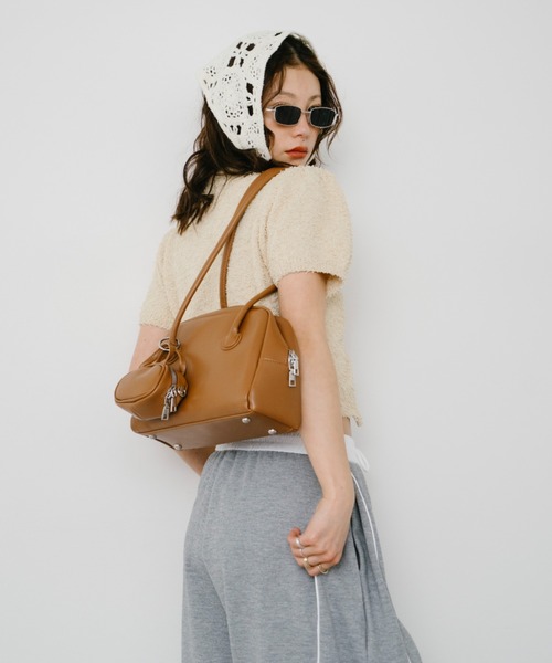 ポーチコンビロングハンドルボストンバッグ（ショルダーバッグ