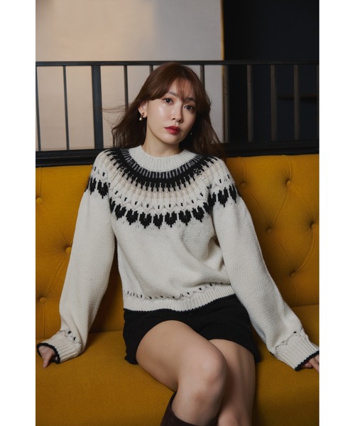 Her lip to（ハーリップトゥー）の「Heart Fair Isle Knit Pullover