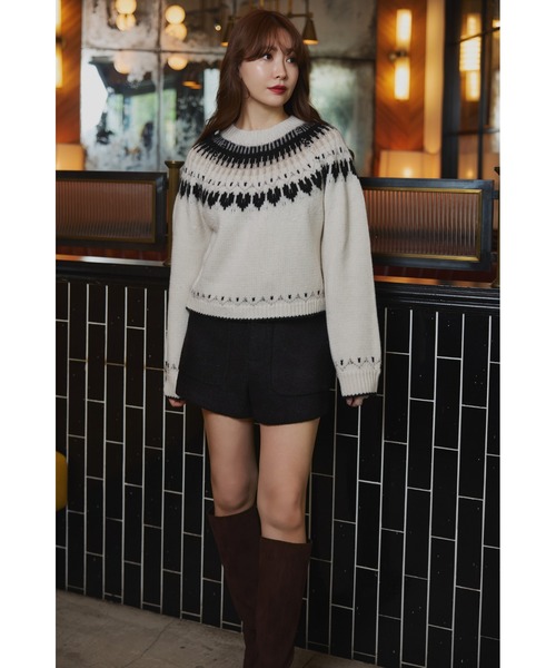 Her lip to（ハーリップトゥー）の「Heart Fair Isle Knit Pullover