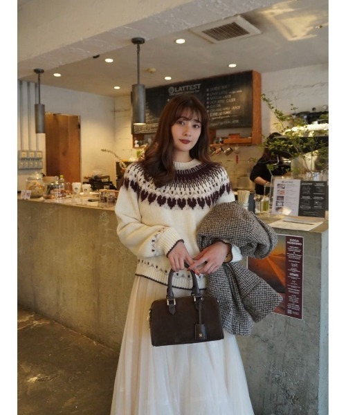 Her lip to（ハーリップトゥー）の「Heart Fair Isle Knit Pullover