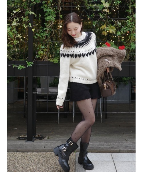 Her lip to（ハーリップトゥー）の「Heart Fair Isle Knit Pullover