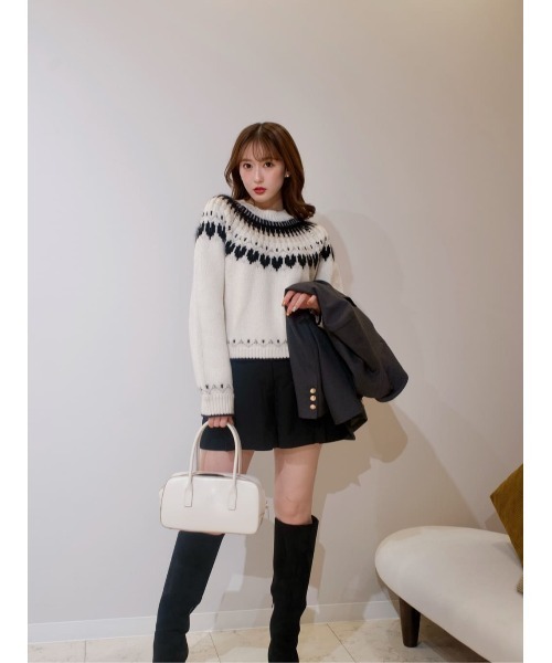 Her lip to（ハーリップトゥー）の「Heart Fair Isle Knit Pullover