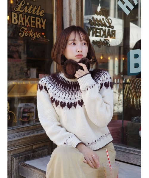 Her lip to（ハーリップトゥー）の「Heart Fair Isle Knit Pullover