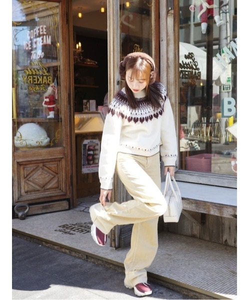 Her lip to（ハーリップトゥー）の「Heart Fair Isle Knit Pullover
