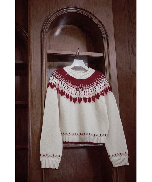 トップス Her lip to Heart Fair Isle Knit Pullover Heart Fair Isle Knit Pullover（ニット/セーター）｜Her lip to（ハー