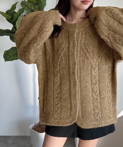 apres jour mignon(アプレジュールミニョン)の「ケーブル2WAYニット【ZOZOTOWN限定アイテム】(ニット/セーター・レディース・マスタード/チャコールグレー/ミント/レッド・X-LARGE/フリー)」の20枚目の写真