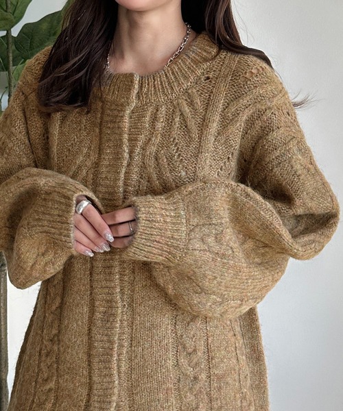 apres jour mignon(アプレジュールミニョン)の「ケーブル2WAYニット【ZOZOTOWN限定アイテム】(ニット/セーター・レディース・マスタード/チャコールグレー/ミント/レッド・X-LARGE/フリー)」の22枚目の写真