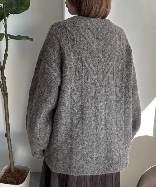 apres jour mignon(アプレジュールミニョン)の「ケーブル2WAYニット【ZOZOTOWN限定アイテム】(ニット/セーター・レディース・マスタード/チャコールグレー/ミント/レッド・X-LARGE/フリー)」の12枚目の写真