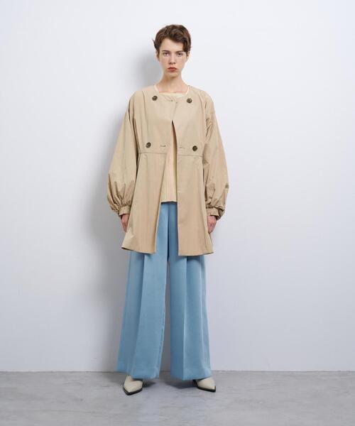 LANVIN en Bleu（ランバンオンブルー）の「コットンタフタベルテッドコート（その他アウター・レディース・ベージュ/ネイビー・38/36）」の4枚目の写真