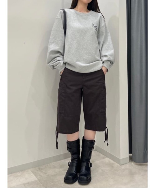 SLY(スライ)の「L/W WASHED MIDDLE SHORTS ローウエスト ウォッシュド ミドル ショーツ(スラックス・レディース・ダークブラウン/カーキ・2/1)」の21枚目の写真