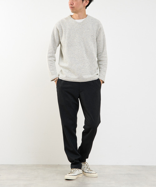 【MASTER FRAME/マスターフレーム】ワッフル裏起毛フェイクレイヤード長袖VネッTシャツ MEN'S MELROSE｜【MASTER FRAME/マスターフレーム】ワッフル裏