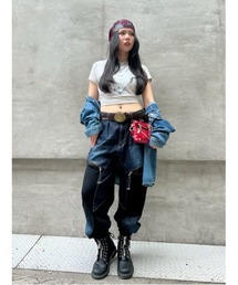 Desigual | オーバル フローラルバックル フェイクレザーベルト(ベルト)