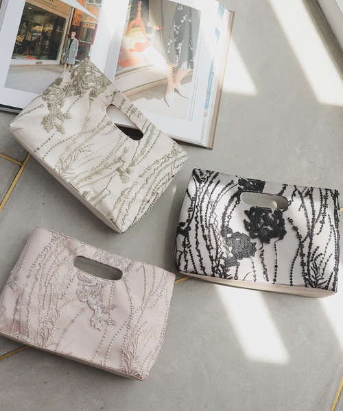 haremode（ハレモード）の「結婚式 お呼ばれ 謝恩会 成人式 対応 フォーマル トートバッグ 刺繍 ハンドホール パーティ オケージョン バッグ（クラッチバッグ・レディース・ブラック/ベージュ/グリーン・FREE）」の10枚目の写真