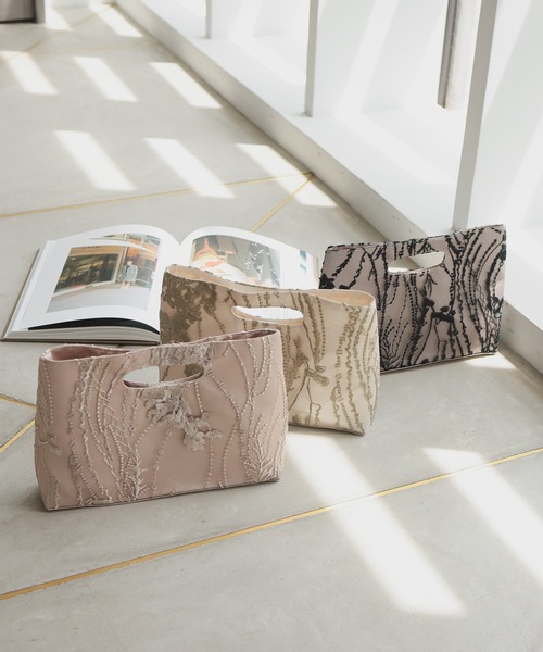 haremode（ハレモード）の「結婚式 お呼ばれ 謝恩会 成人式 対応 フォーマル トートバッグ 刺繍 ハンドホール パーティ オケージョン バッグ（クラッチバッグ・レディース・ブラック/ベージュ/グリーン・FREE）」の11枚目の写真