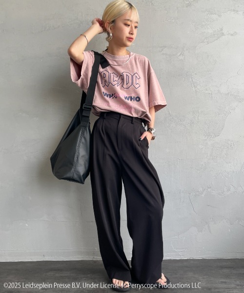 GOOD ROCK SPEED（グッドロックスピード）の「[GOOD ROCK SPEED/グッドロックスピード] 別注 AC/DC ロックプリントTシャツ(Who Made Who)（Tシャツ/カットソー・レディース・ピンク・M/L/XL）」の2枚目の写真