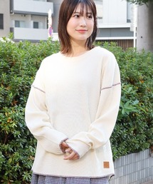 配色ステッチサーマルロングTシャツ