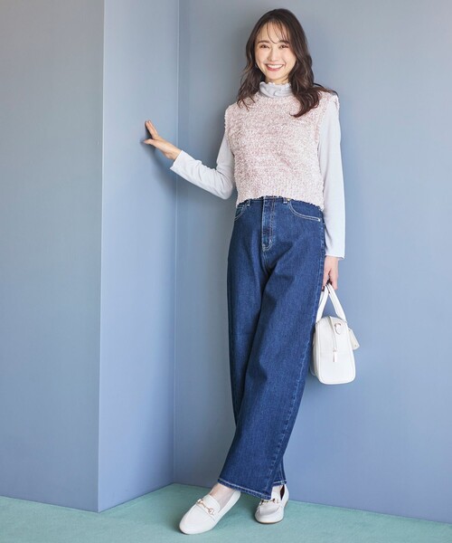 ANY SIS（エニィスィス）の「【前後着用可】リボンヤーン ベスト（ベスト・レディース・アイボリー系/ブラック系/ピンク系・0）」の6枚目の写真